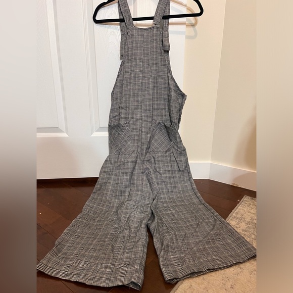 Black and Grey Plaid/Houndstooth Overall Romper, Size Small - Picture 4 of 7